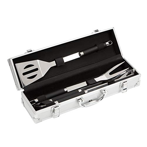 Bruzzzler Set posate da grill in acciaio inox, 3 pezzi, in valigetta