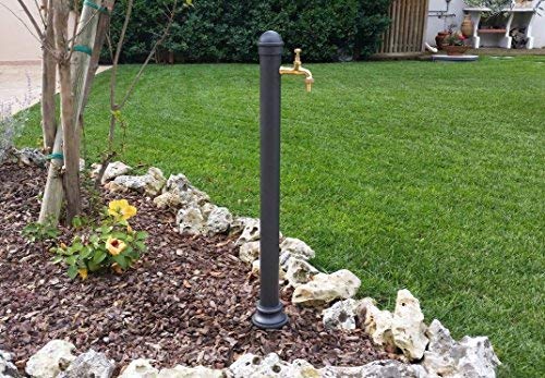 Fontana a Colonna in ghisa e Acciaio con Rubinetto per casa Giardino Esterno Modello Erice