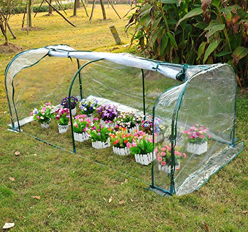 Outsunny Serra da Giardino a Tunnel in PVC Telaio in Acciao Taglia S