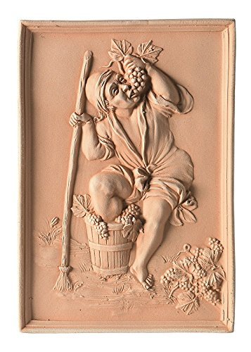 PANNELLO DA PARETE "AUTUNNO" IN TERRACOTTA FATTO A MANO; ALTEZZA CM. 31, LARGHEZZA CM. 21, PROFONDITA’ CM. 4.