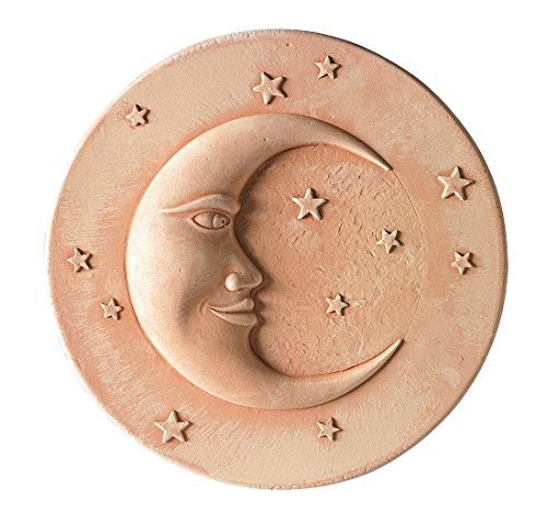 PANNELLO DA PARETE "COSMO LUNA" IN TERRACOTTA FATTO A MANO; DIAMETRO CM. 34, PROFONDITA’ CM. 7.