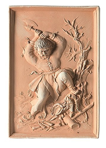 PANNELLO DA PARETE "INVERNO" IN TERRACOTTA FATTO A MANO; ALTEZZA CM. 31, LARGHEZZA CM. 21, PROFONDITA’ CM. 4.