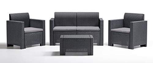 Set Nebraska Salottino 4 Posti, Antracite, 281 x 155 x 79 cm