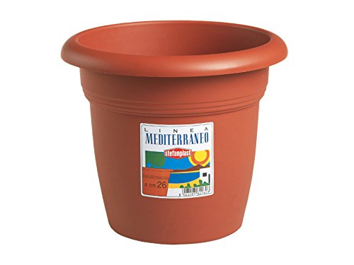 Stefanplast 82220 Mediterraneo Vaso, 22 cm, Marrone