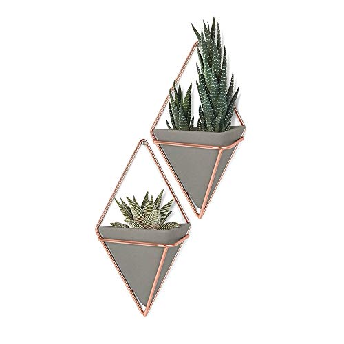 Umbra Trigg Piccolo Set di Due VASI in Ceramica/Rame, Pietra, Calcestruzzo