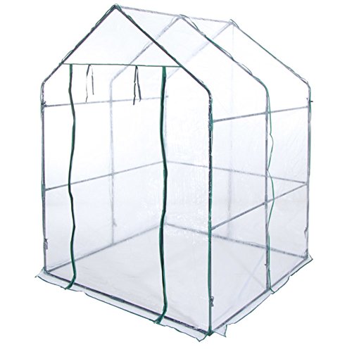 VERDELOOK Serra a casetta Senza Ripiani con Telo in PVC Trasparente di Dimensioni 140x140x197 cm