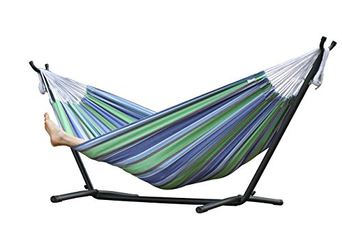 Vivere UHSDO8-24 Amaca con Supporto Brasiliana, Cotone, 250 cm, Portata 200 kg, Oasi Doppia