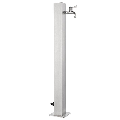 Zelsius Colonnina d’acqua "Nelson”, fontana in acciaio inox V2A spazzolato, 95 cm, punto acqua da giardino WZS2