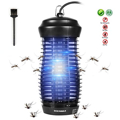 DEKINMAX Lampada Anti Zanzara UV Zanzariera Elettrica Lampada Anti zanzare Lampada Insetticida per Interno ed Esterno Giardino Campeggio (6WB)
