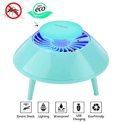 FishOaky UV Lampada Zanzare, Repellente Zanzare Tropicali, Uccidi Zanzare Elettrico, Ammazza Zanzare USB con Alto-efficiente Trappola Zanzare Anti Insetto Killer con Luce per Casa Giardino Interno
