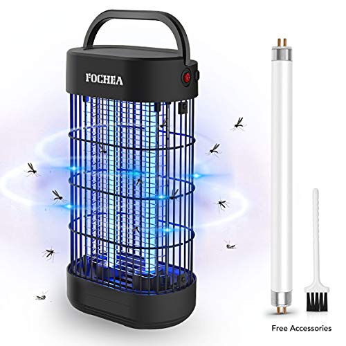 Zanzariera Elettrica, FOCHEA 16W Lampada Antizanzare con Luce UV e Vassoio di Raccolta Ammazza Zanzare per Casa Giardino Interno Esterno,39,1 * 19,7 * 11,5cm, Nero