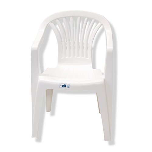 Saturnia 8330015 – Sedia monoblocco in Resina, con Schienale Basso, Colore: Bianco
