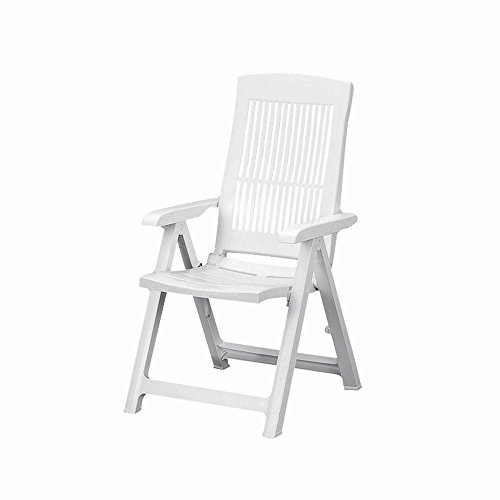 Vigor 9693610 Sedia in Polipropilene Bianca Tampa Poltrona Pieghevole