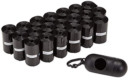 AmazonBasics Sacchetti per bisogni dei cani con dispenser e clip per guinzaglio300 unit