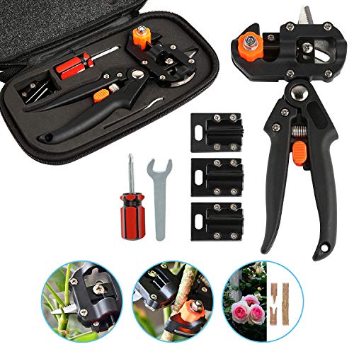 Ballery Giardino Innesto Kit Professionale Cesoia Potatura Taglio Forbici Set da Giardinaggio con Custodia di Trasporto per Pianta Albero da Frutta Ramo Ramoscello Vine