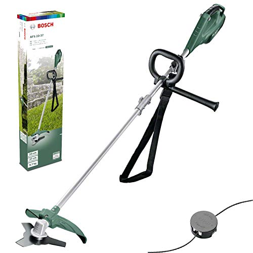 Bosch 06008A9000 AFS 2337 Decespugliatore 950 W Lama a 3 Taglienti Bobina per Fili da Taglio 3 Fili da Taglio Impugnatura Supplementare Cuffia di Protezione Confezione in Cartone