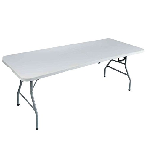 Cross Outdoor 43421Tavolo Pieghevole Rettangolare Bianco Sporco 180x 75x 74cm