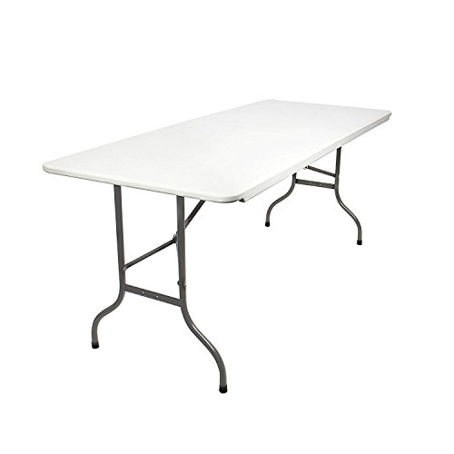 MaxxGarden Tavolo da giardino in plastica pieghevole 180 x 75 x 74 cm colore bianco