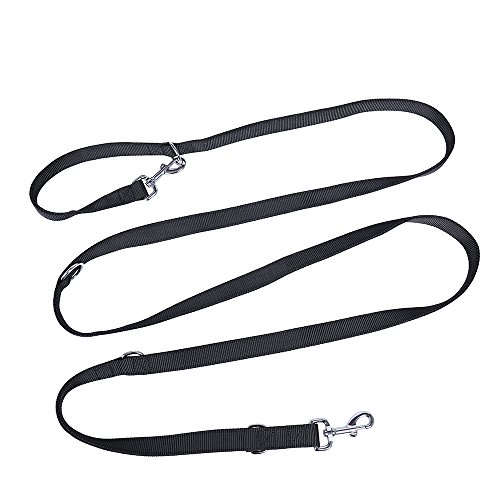QQDOG Guinzaglio educativo del Cane del Nylon del guinzaglio del Nylon Regolabile Solido di addestramento 3m Nero
