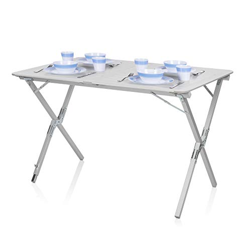 Tavolo da campeggio Campart Travel TA0802 110 x 70 cm Alzata avvolgibile Grigio