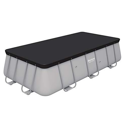 bestway Flowclear PVCAbdeckplane 396x185 cm Grau fr Power Steel Pools 404x201x100 cm und 412x201x122 cm Telo di Copertura per Piscina Colore 58232