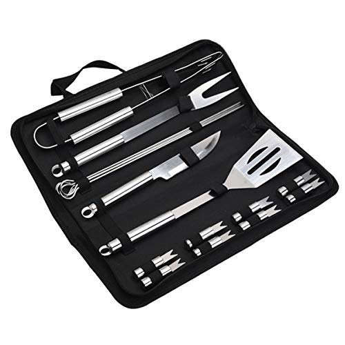 16 PCS Utensili Barbecue Utensili Barbecue in Acciaio Inox Set Barbecue per Utensili da Barbecue Regalo Perfetto per Uomini Marito o pap