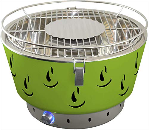 ACTIVA Griglia da Tavolo Griglia a Carbone Airbroil in Acciaio Inossidabile con Ventilazione Attiva Verde