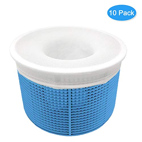 Aiglam 10 Pezzi Calzini da Skimmer per Piscina Calze da Filtro per Piscina per Skimmer per Filtro Fodera in Rete Ultra Fine per Cestello da Piscina