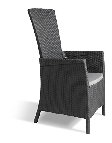 Allibert Vermont Poltrona dining Grafitegrigio freddo cuscino in policotone 64 x 68 x 107 cm