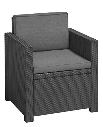 Allibert Victoria Chair Single Item Poltrona Lounge GrafiteGrigio Freddo Imbottitura in Policotone