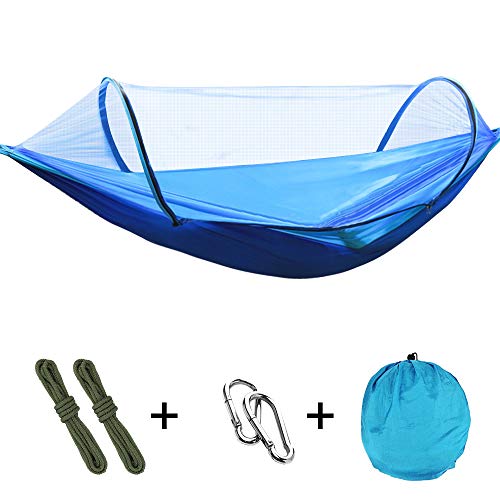 Amaca con ZanzarieraRedmoo Amaca da Campeggio Ultraleggera Carico 300 kg 260 x 140 cm Amaca Matrimoniale Asciugatura Rapida 2 x Moschettoni 2 x Cinghie di Nylon per Giardino Spiaggia