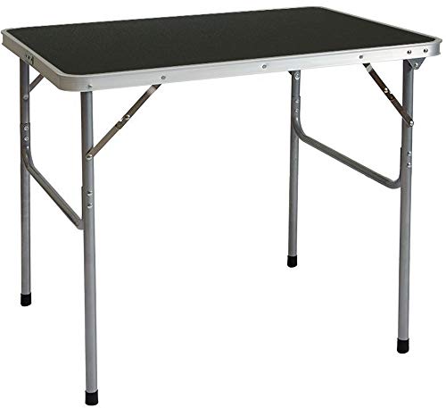 AMANKA Tavolino da PICnic 80x60x70cm Tavolo da Campeggio mercatino 3Kg in Acciaio Pieghevole Formato Valigia Grigio Scuro