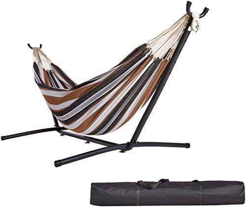 AmazonBasics Amaca in tessuto con struttura di sostegno per due persone
