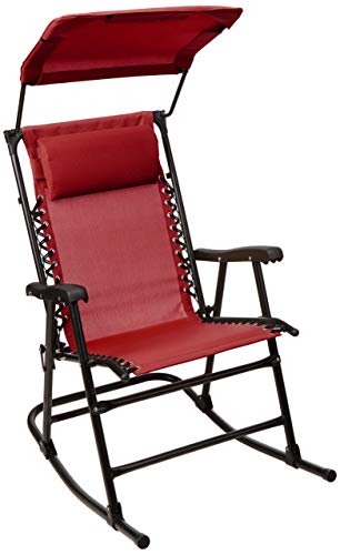 AmazonBasics Sedia a dondolo pieghevole con parasole Rosso