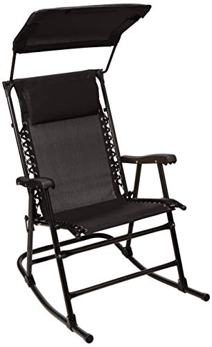 AmazonBasics Sedia a dondolo pieghevole con parasole Nero