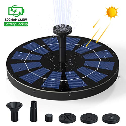 Ankway Pompa per Fontana Solare per Bagno di Uccelli Pompa per Fontana Solare da 25 W di Nuova Generazione Sommergibile con Batteria per Piscina Esterna Giardino Stagno Circolazione Dellacqua