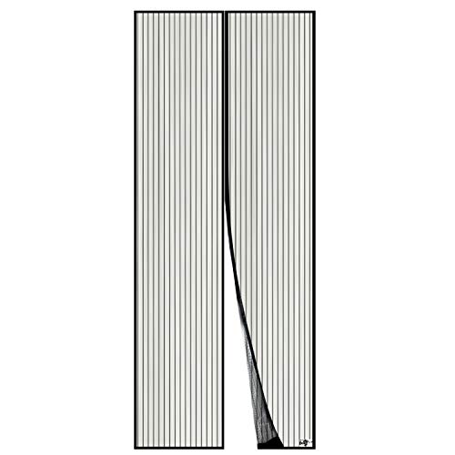 Apalus Zanzariera Magnetica per Porte 110 x 220CM Rete Super Fine Tenda Totalmente Magnetica si Chiude da Sola Impedendo agli Insetti di entrare Non Accorciabile col Nero