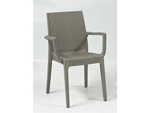 ARETA ARE064 Sedia con Braccioli Modello Dafne Tortora 55 x 54 cm