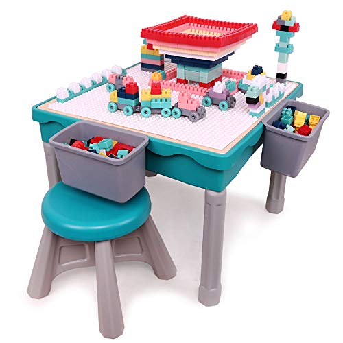 Arkmiido Set di Tavolo da Gioco Multiattivit per Bambini Set Tavolo Bambinicon 200 Blocchi di plastica