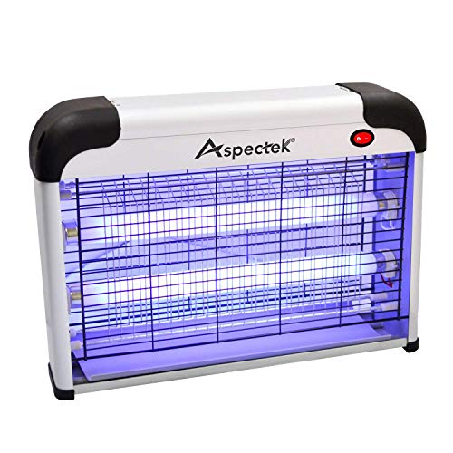 ASPECTEK Lampada Antizanzare 20 Watt con Luce UV e Cassetto Raccogli Zanzariera Elettrica Trappola per Mosche Insetto Altoefficiente Trappola Zanzare Anti Insetti per Casa Ufficio Patio Cucina