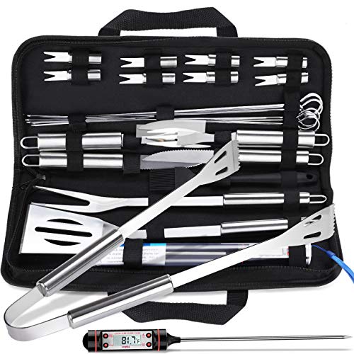 Attrezzi per BarbecueGifort 24pcs Barbecue Accessori in Acciaio Inox Completo Ensemble Barbecue Utensili allaperto kit BBQ Set