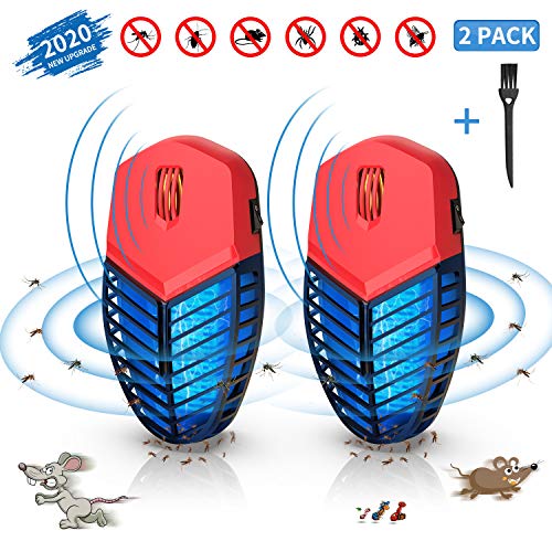 AWLGAK Zanzariera ElettricaLampada Antizanzara Elettrica Trappola per ZanzareTrappola Zanzare Anti Insetti per Casa Giardino Interno Esterno E scaccia i Topi2pcs