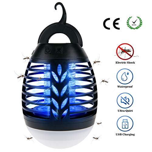 BACKTURE Lampada Antizanzare 2in1 Lanterna da Campeggio e Zanzariera Elettrica IPX6 Impermeabile Repellente per zanzare con 2200mAh Batteria Ricaricabile Adatto per Interno Esterno Campeggio