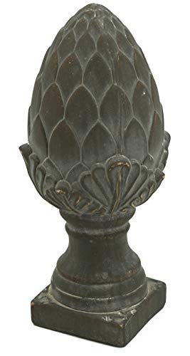 Bambelaa  Statua decorativa da giardino in terracotta con pigne di pino per interni ed esterni ca 33 cm colore grigio