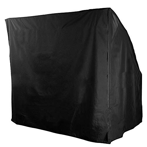 Bennyuesdfd Copertura impermeabile per dondolo a 3 posti per esterni giardino patio altalena amaca copertura parasole 220 x 170 x 125 cm nero