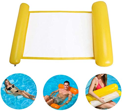 BETOY Letto Galleggiante Amaca Gonfiabile Amaca Piscina Gonfiabili Galleggianti da Piscina Amaca di Acqua Galleggiante per Giochi Estivi Piscina e Beach Party per Adulti e Bambini Giallo