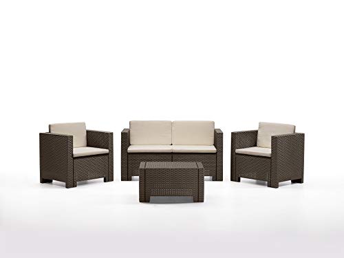 Bica 90174 Set Salottino Colorado 4 Posti 119x64x57 cm Marrone 279x155x64 cm