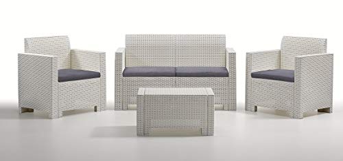 Bica 9067 Set Nebraska Salottino 4 Posti Bianco 281 x 155 x 79 cm