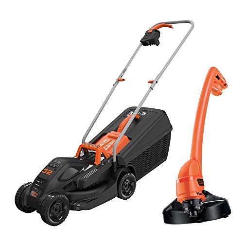 BlackDecker BEMW351GL2  Kit tosaerba elettrico 1000 W larghezza di taglio 32 cm altezza di taglio assiale regolabile in 3 posizioni contenitore raccoglierba da 35 l incluso tagliaerba da 200 W
