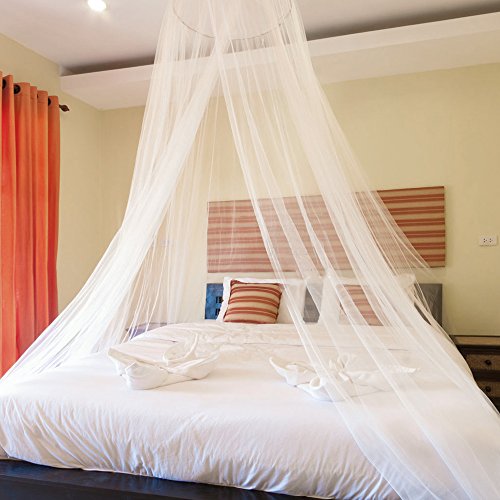 Blusea Zanzariera a Tenda per Letto Zanzariera a Baldacchino per Letto Mosquito Dormire Senza Insetti Zanzare e Mosche Letto baldacchino Cotone a Cupola dei Bambini Zanzara Tenda Bianca